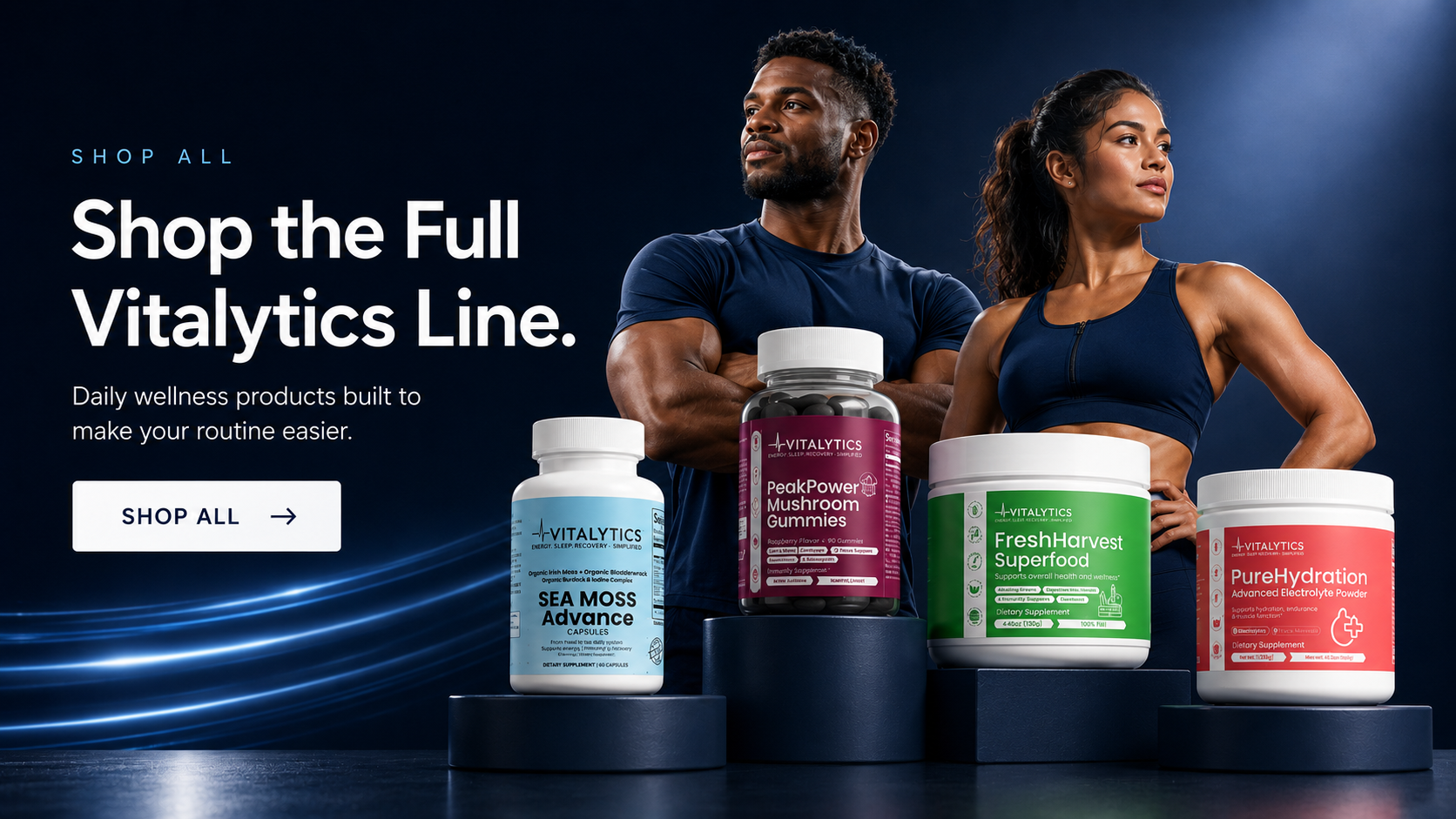 Shop the Full Vitalytics Line — daily wellness products built to make your routine easier